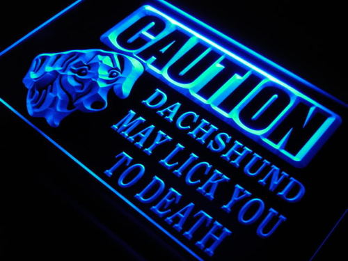 Caution Dachshund Lick Dog Pet Neon Light Sign